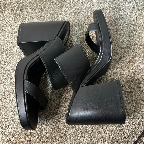 STEVE MADDEN Women's Vicky Chunky Block Heel Sandals Size 9.5M In Black - Picture 5 of 7